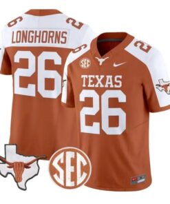 Longhorns Jersey #26 Texas Longhorns 2026 Football Limited Stitched by My Store NCAA Football Jerseys