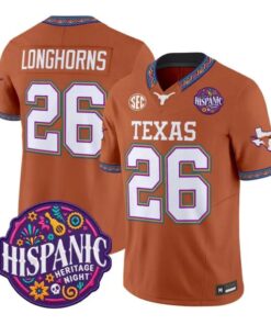 Longhorns Jersey #26 Texas Longhorns 2026 Latino Heritage All Stitched
