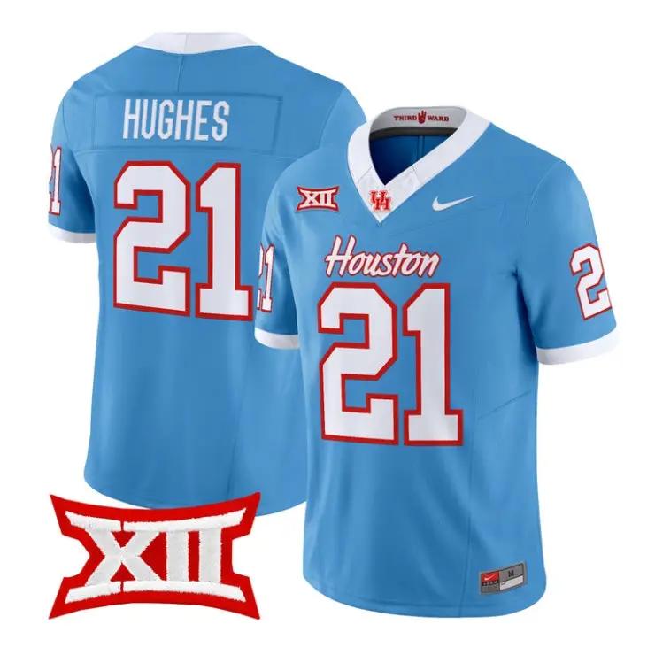 Makhi Hughes Jersey #21 Houston Cougars 2026 Vapor Limited Stitched by My Store NCAA Football Jerseys
