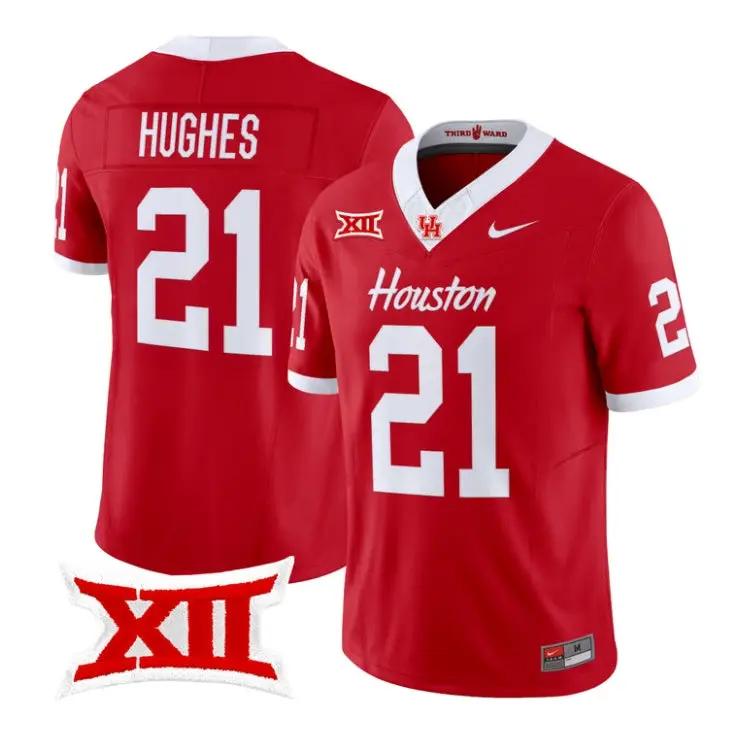 Makhi Hughes Jersey #21 Houston Cougars 2026 Vapor Limited Stitched by My Store NCAA Football Jerseys