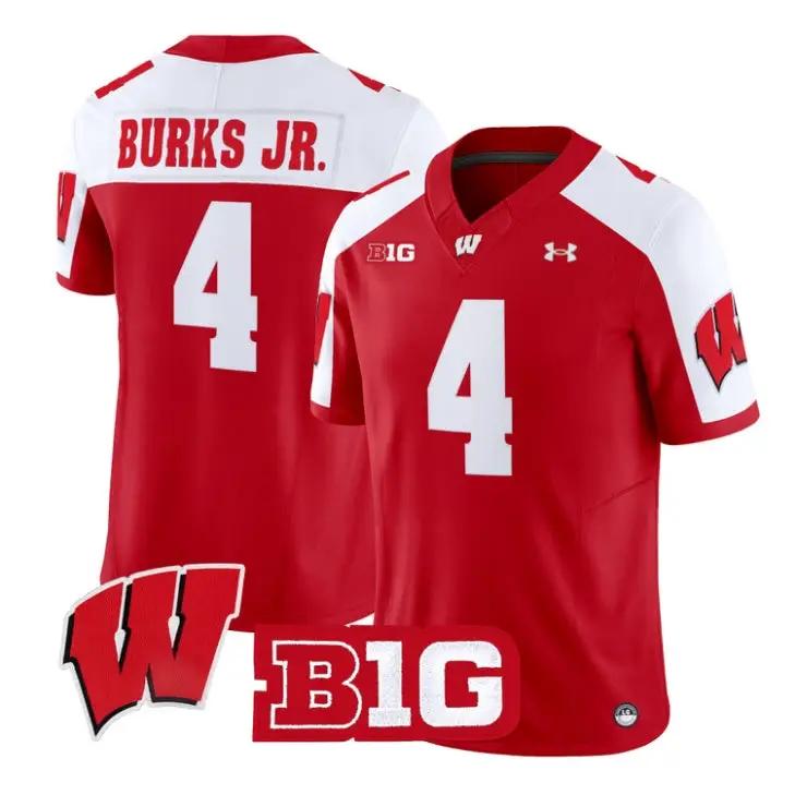 Marvin Burks Jr Jersey #4 Wisconsin Badgers 2026 Vapor All Stitched by My Store NCAA Football Jerseys