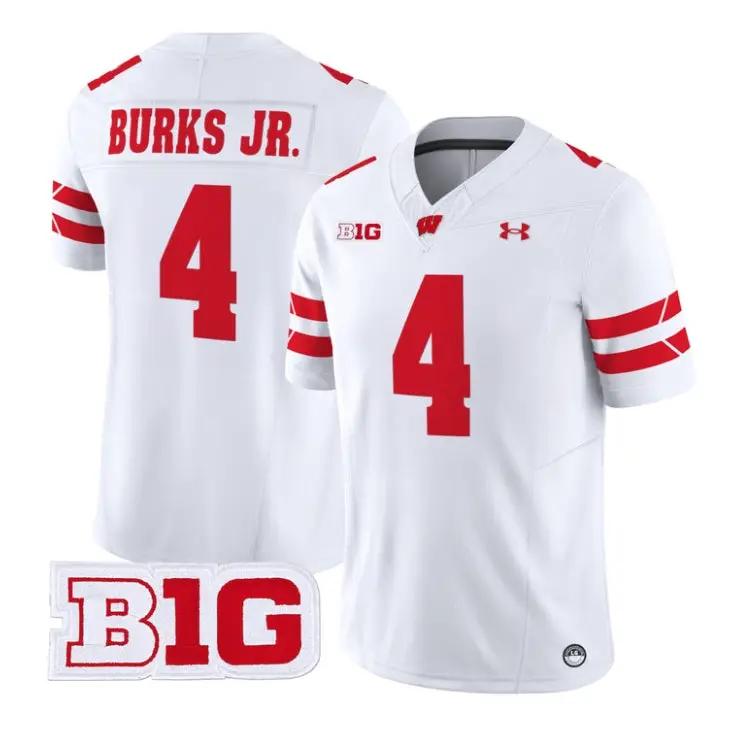 Marvin Burks Jr Jersey #4 Wisconsin Badgers 2026 Vapor All Stitched by My Store NCAA Football Jerseys