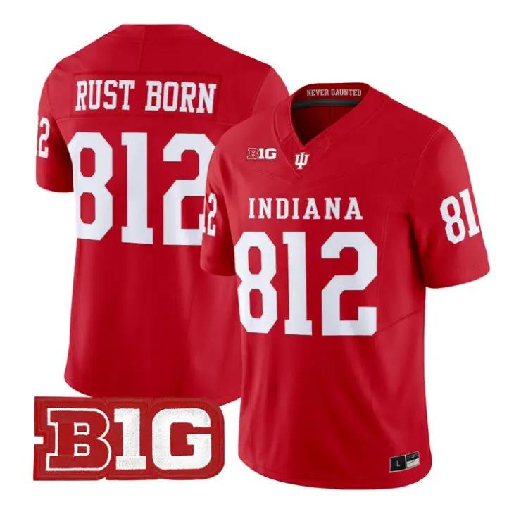 Rust Born Jersey #812 Indiana Hoosiers 2026 Football All Stitched by My Store NCAA Football Jerseys