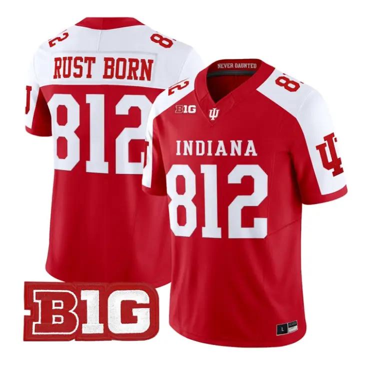 Rust Born Jersey #812 Indiana Hoosiers 2026 Football All Stitched by My Store NCAA Football Jerseys