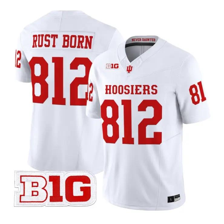 Rust Born Jersey #812 Indiana Hoosiers 2026 Football All Stitched by My Store NCAA Football Jerseys