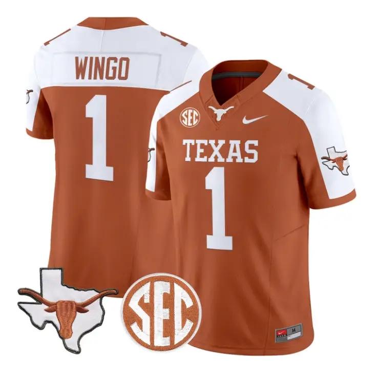 Ryan Wingo Jersey #1 Texas Longhorns 2026 Football Limited Stitched by My Store NCAA Football Jerseys