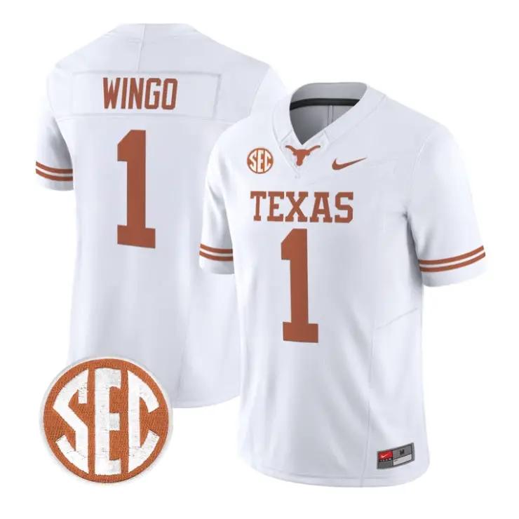 Ryan Wingo Jersey #1 Texas Longhorns 2026 Football Limited Stitched by My Store NCAA Football Jerseys