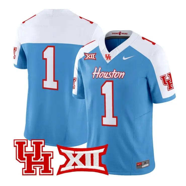 Team Jersey #1 Houston Cougars 2026 Football Vapor Limited Stitched by My Store NCAA Football Jerseys