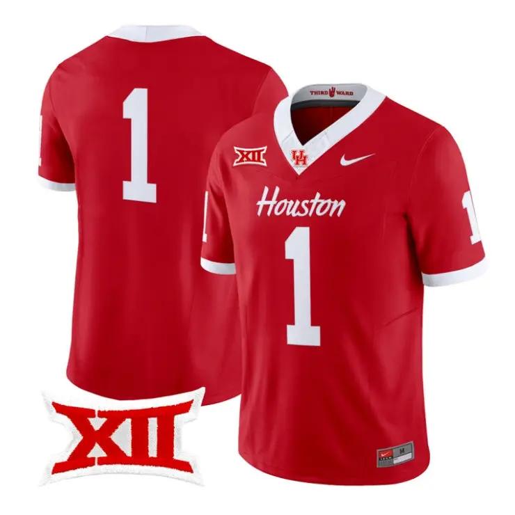 Team Jersey #1 Houston Cougars 2026 Football Vapor Limited Stitched by My Store NCAA Football Jerseys