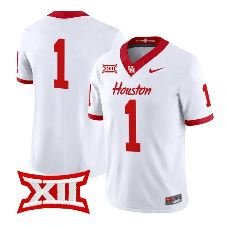 Team Jersey #1 Houston Cougars 2026 Football Vapor Limited Stitched by My Store NCAA Football Jerseys