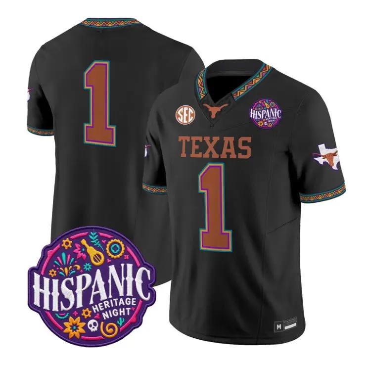 Team Jersey #1 Texas Longhorns 2026 Latino Heritage Month All Stitched