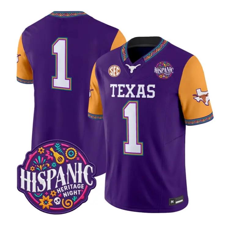 Team Jersey #1 Texas Longhorns 2026 Latino Heritage Month All Stitched