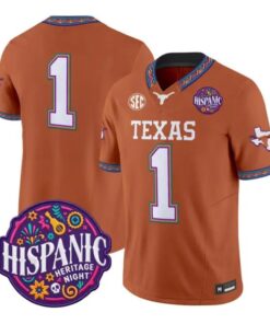 Team Jersey #1 Texas Longhorns 2026 Latino Heritage Month All Stitched