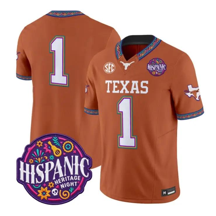 Team Jersey #1 Texas Longhorns 2026 Latino Heritage Month All Stitched