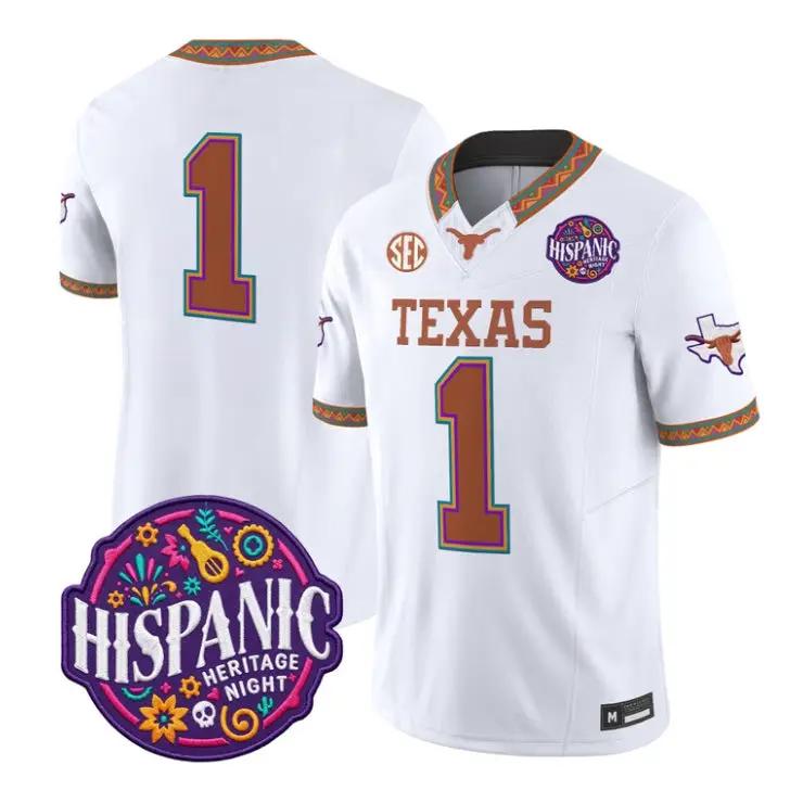 Team Jersey #1 Texas Longhorns 2026 Latino Heritage Month All Stitched