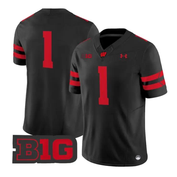 Team Jersey #1 Wisconsin Badgers 2026 Football Vapor Limited Stitched by My Store NCAA Football Jerseys