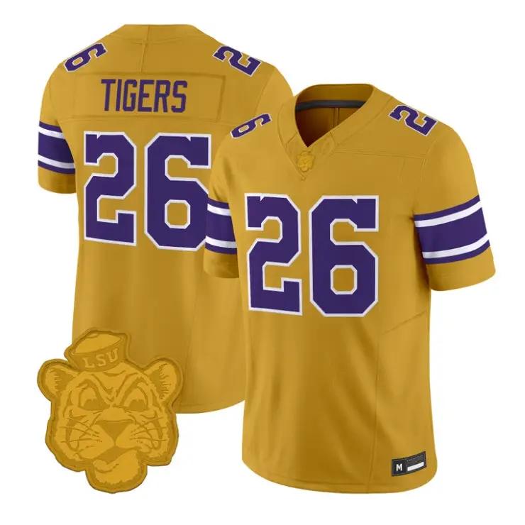 Tigers Jersey #26 LSU Tigers 2026 Gridiron Gold Throwback Football All Stitched - Daily Sport Fan Tigers Jersey #26 LSU Tigers 2026 Gridiron Gold Throwback Football All Stitched