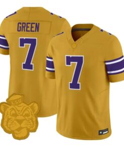 Trey'Dez Green Jersey #7 LSU Tigers 2026 Gridiron Gold Throwback Vapor Stitched