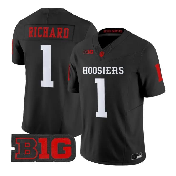 Turbo_Richard_Jersey_1_Indiana_Hoosiers_2026_Limited_All_Stitched_Black - Daily Sport Fan Turbo Richard Jersey #1 Indiana Hoosiers 2026 Limited All Stitched by My Store NCAA Football Jerseys