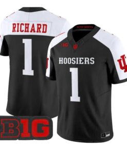 Turbo_Richard_Jersey_1_Indiana_Hoosiers_2026_Limited_All_Stitched_Black_Alter - Daily Sport Fan Turbo Richard Jersey #1 Indiana Hoosiers 2026 Limited All Stitched by My Store NCAA Football Jerseys