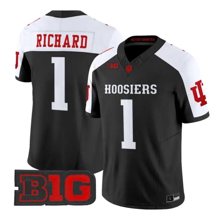 Turbo_Richard_Jersey_1_Indiana_Hoosiers_2026_Limited_All_Stitched_Black_Alter - Daily Sport Fan Turbo Richard Jersey #1 Indiana Hoosiers 2026 Limited All Stitched by My Store NCAA Football Jerseys