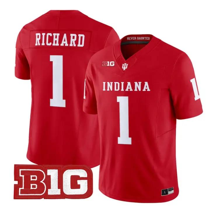 Turbo_Richard_Jersey_1_Indiana_Hoosiers_2026_Limited_All_Stitched_Crimson - Daily Sport Fan Turbo Richard Jersey #1 Indiana Hoosiers 2026 Limited All Stitched by My Store NCAA Football Jerseys