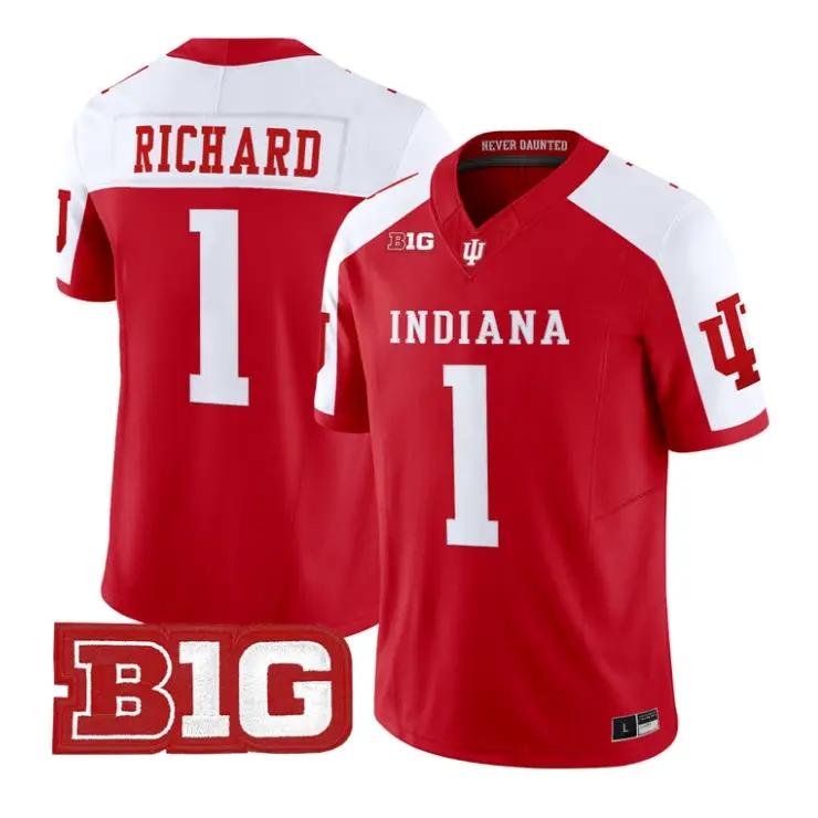 Turbo_Richard_Jersey_1_Indiana_Hoosiers_2026_Limited_All_Stitched_Crimson_Alter - Daily Sport Fan Turbo Richard Jersey #1 Indiana Hoosiers 2026 Limited All Stitched by My Store NCAA Football Jerseys