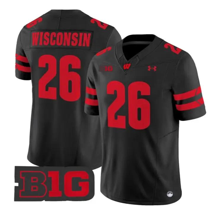 Wisconsin Jersey #26 Wisconsin Badgers 2026 Vapor Limited Stitched by My Store NCAA Football Jerseys
