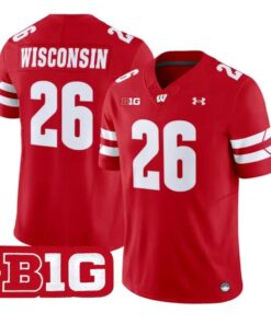 Wisconsin Jersey #26 Wisconsin Badgers 2026 Vapor Limited Stitched by My Store NCAA Football Jerseys