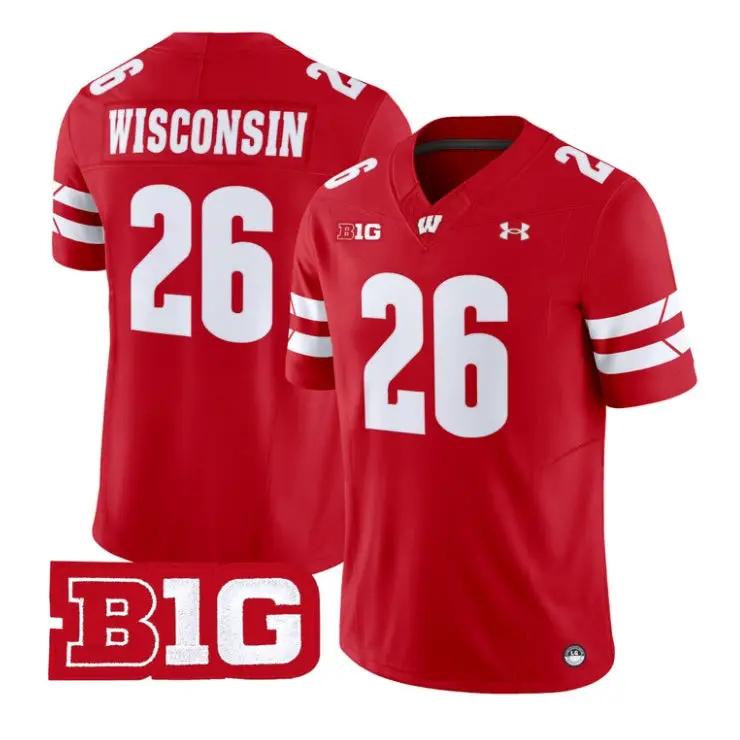 Wisconsin Jersey #26 Wisconsin Badgers 2026 Vapor Limited Stitched by My Store NCAA Football Jerseys