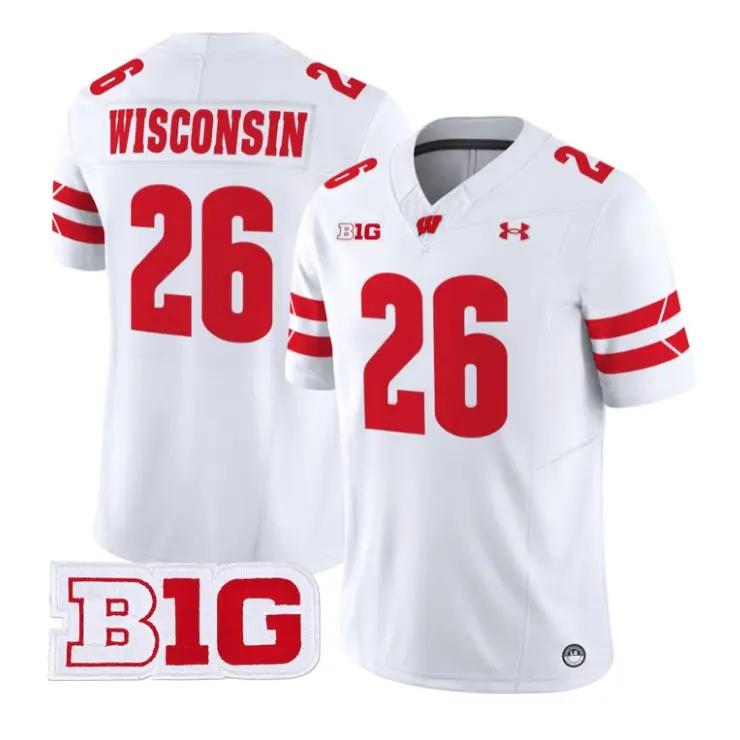 Wisconsin Jersey #26 Wisconsin Badgers 2026 Vapor Limited Stitched by My Store NCAA Football Jerseys