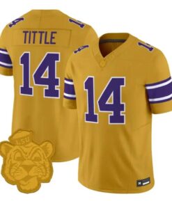 Y.A. Tittle Jersey #14 LSU Tigers 2026 Gridiron Gold Throwback Vapor Stitched